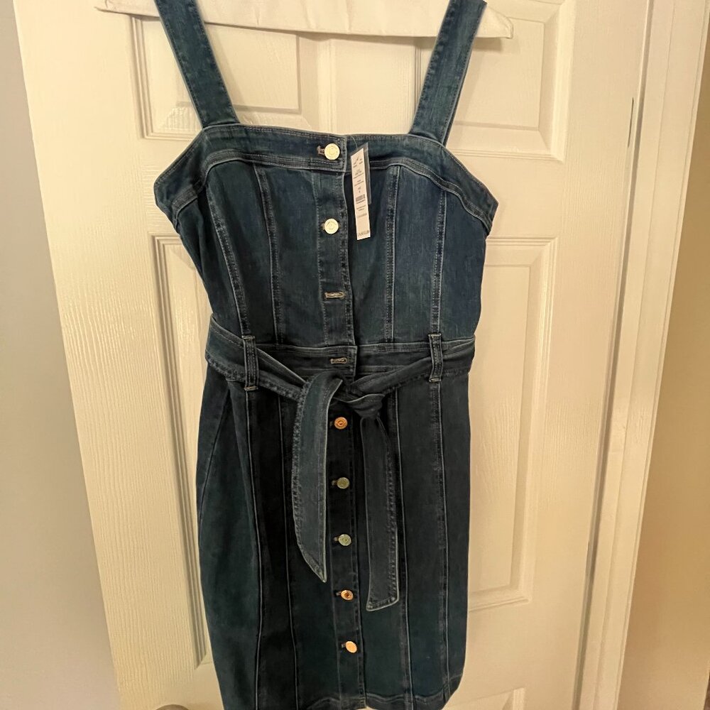 White House Black Market Denim Jumper Dress